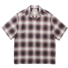 画像1: WACKO MARIA/OMBRE CHECK OPEN COLLAR SHIRT（PURPLE）［オンブレチェックオープンカラーシャツ-24春夏］ (1)
