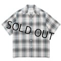 WACKO MARIA/OMBRE CHECK OPEN COLLAR SHIRT（WHITE）［オンブレチェックオープンカラーシャツ-24春夏］