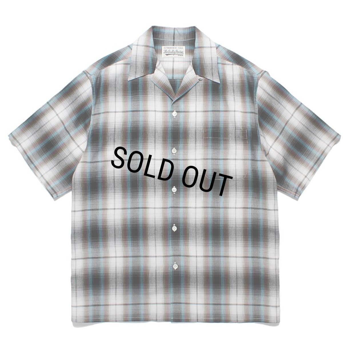 画像1: WACKO MARIA/OMBRE CHECK OPEN COLLAR SHIRT（WHITE）［オンブレチェックオープンカラーシャツ-24春夏］ (1)