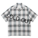 WACKO MARIA/OMBRE CHECK OPEN COLLAR SHIRT（WHITE）［オンブレチェックオープンカラーシャツ-24春夏］