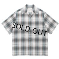 WACKO MARIA/OMBRE CHECK OPEN COLLAR SHIRT（WHITE）［オンブレチェックオープンカラーシャツ-24春夏］