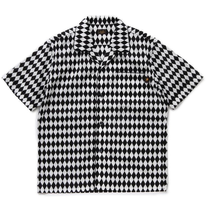 画像1: 【30%OFF】RATS/CHECKERD FLAG S/S SHIRT（BLACK）［チェッカーフラッグシャツ-24春夏］