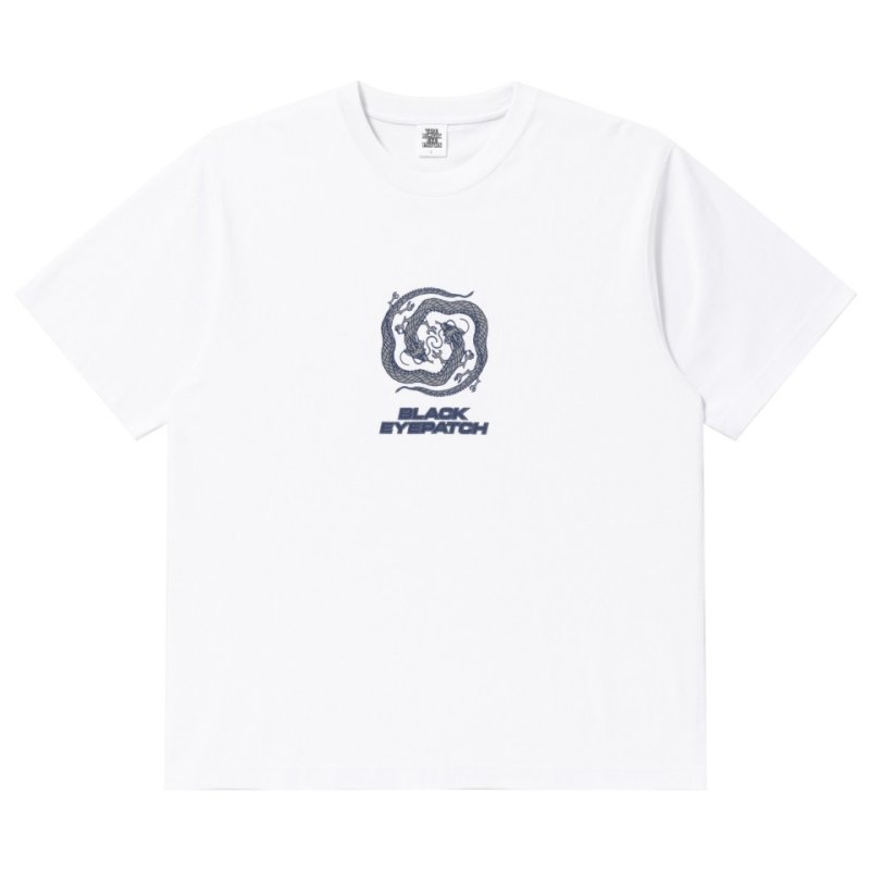 画像1: BlackEyePatch/REFLECTIVE DRAGON SWIRL LOGO TEE（WHITE）