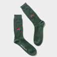 画像1: TIGHTBOOTH/COLLEGE WAFFLE SOCKS（Green） 【20%OFF】［ワッフルソックス-24春夏］ (1)
