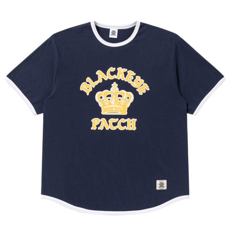 画像1: BlackEyePatch/CROWN LOGO RIBBED TEE（NAVY）