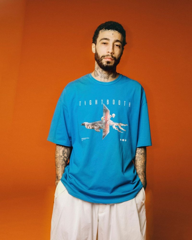 画像3: TIGHTBOOTH/INITIALIZE T-SHIRT（Turquoise） 【20%OFF】［プリントT-24春夏］