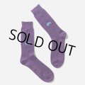 TIGHTBOOTH/COLLEGE WAFFLE SOCKS（Purple）［ワッフルソックス-24春夏］
