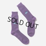 TIGHTBOOTH/COLLEGE WAFFLE SOCKS（Purple）［ワッフルソックス-24春夏］