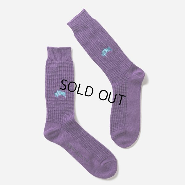 画像1: TIGHTBOOTH/COLLEGE WAFFLE SOCKS（Purple）［ワッフルソックス-24春夏］