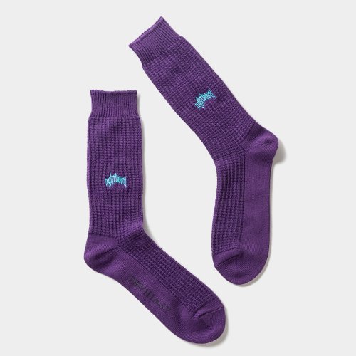 他の写真1: TIGHTBOOTH/COLLEGE WAFFLE SOCKS（Purple）［ワッフルソックス-24春夏］