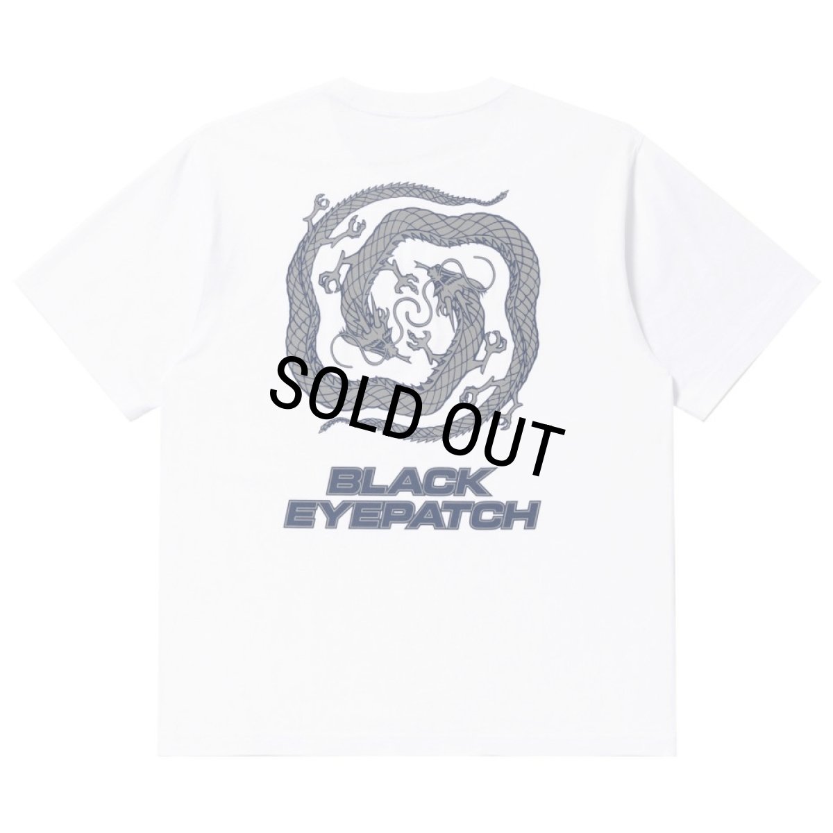 画像1: BlackEyePatch/REFLECTIVE DRAGON SWIRL LOGO TEE（WHITE） (1)