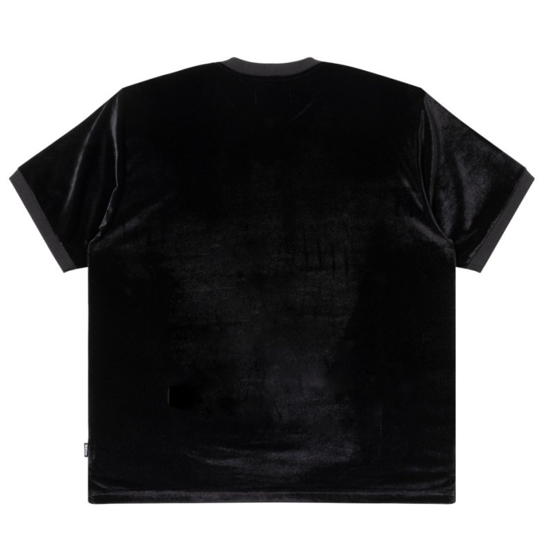 画像2: BlackEyePatch/HWC LABEL EMBROIDERED VELOUR V NECK S/S SHIRT（BLACK）