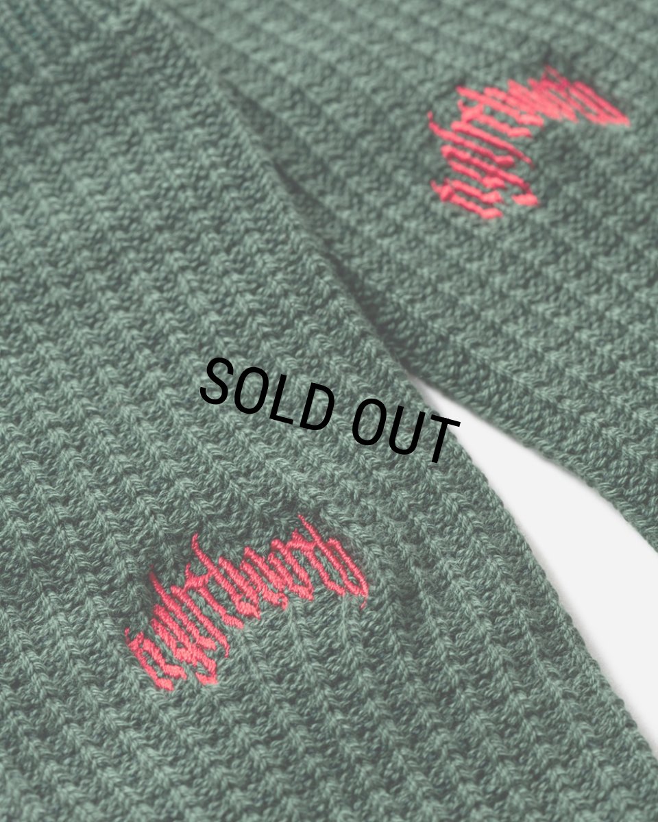画像2: TIGHTBOOTH/COLLEGE WAFFLE SOCKS（Green） 【20%OFF】［ワッフルソックス-24春夏］ (2)