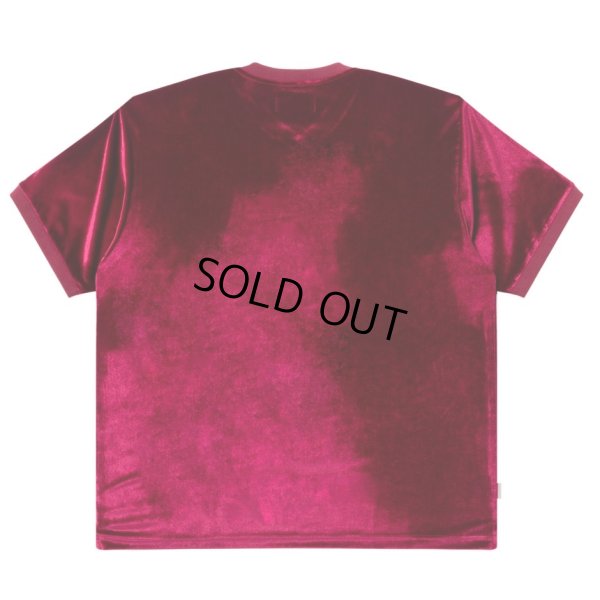 画像2: BlackEyePatch/HWC LABEL EMBROIDERED VELOUR V NECK S/S SHIRT（BURGUNDY）