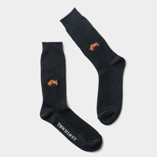 他の写真1: TIGHTBOOTH/COLLEGE WAFFLE SOCKS（Black）［ワッフルソックス-24春夏］