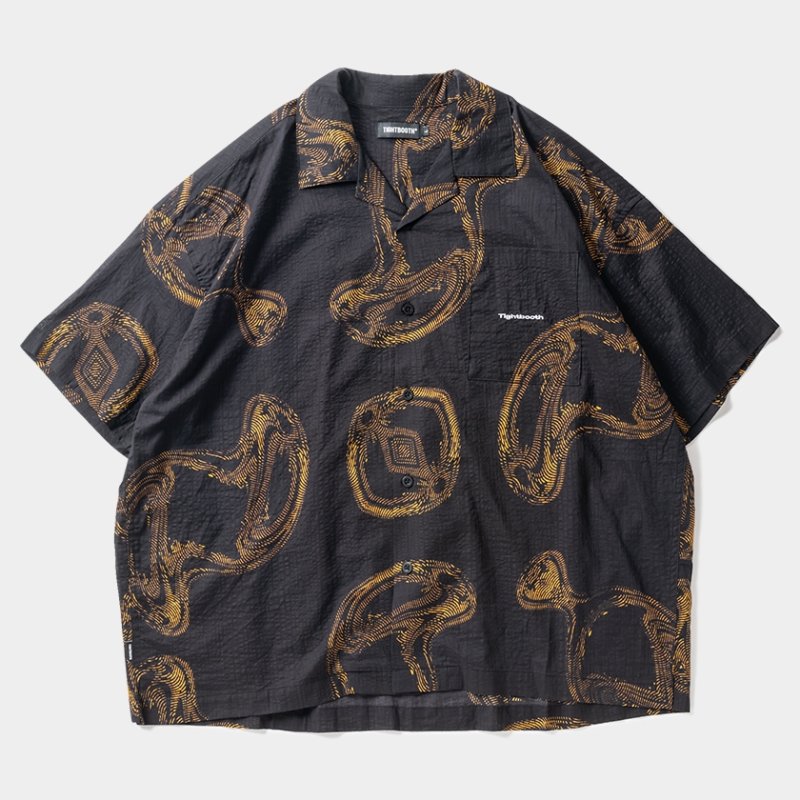 画像1: TIGHTBOOTH/DABS ALOHA（Black） 【30%OFF】［アロハシャツ-24春夏］
