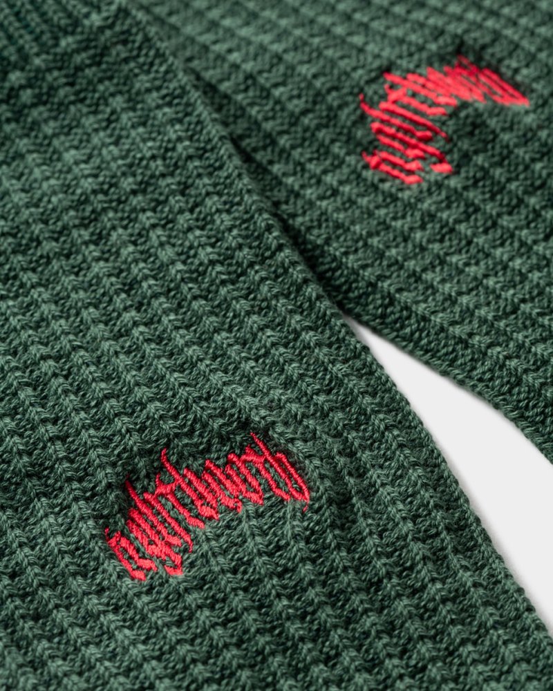 画像2: TIGHTBOOTH/COLLEGE WAFFLE SOCKS（Green） 【20%OFF】［ワッフルソックス-24春夏］
