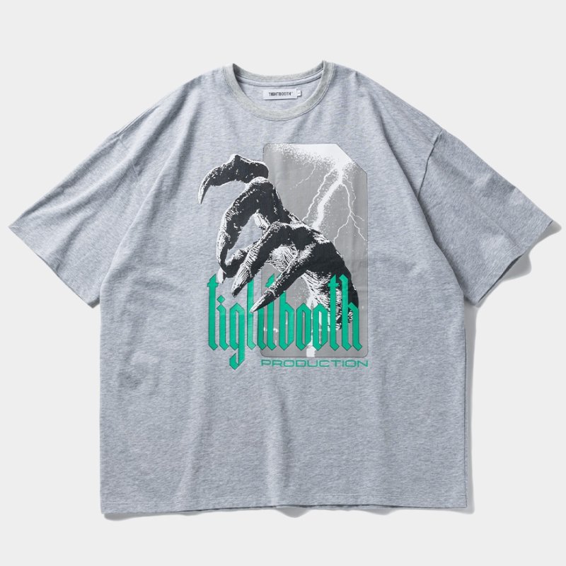 画像1: TIGHTBOOTH/HAND T-SHIRT（Heather Gray） 【20%OFF】［プリントT-24春夏］