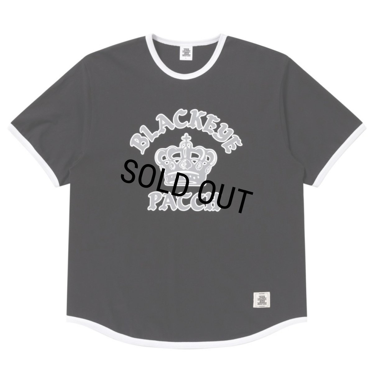 画像1: BlackEyePatch/CROWN LOGO RIBBED TEE（BLACK） (1)