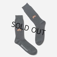 TIGHTBOOTH/COLLEGE WAFFLE SOCKS（Black）［ワッフルソックス-24春夏］