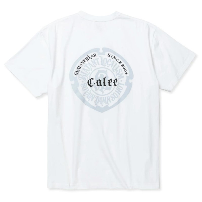 画像2: 【30%OFF】CALEE/STRETCH EMBLEM LOGO TEE ＜NATURALLY PAINT DESIGN＞（WHITE）［プリントT-24春夏］