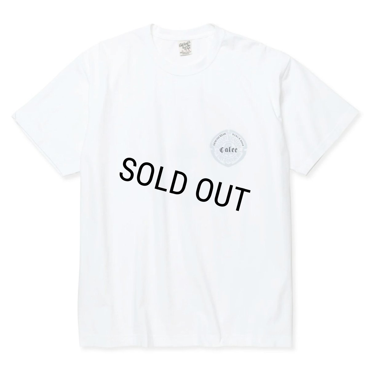 画像1: 【30%OFF】CALEE/STRETCH EMBLEM LOGO TEE ＜NATURALLY PAINT DESIGN＞（WHITE）［プリントT-24春夏］ (1)
