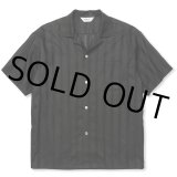 CALEE/VINTAGE TYPE LENO CLOTH OPEN COLLAR SH（BLACK）［オープンカラーシャツ-24春夏］