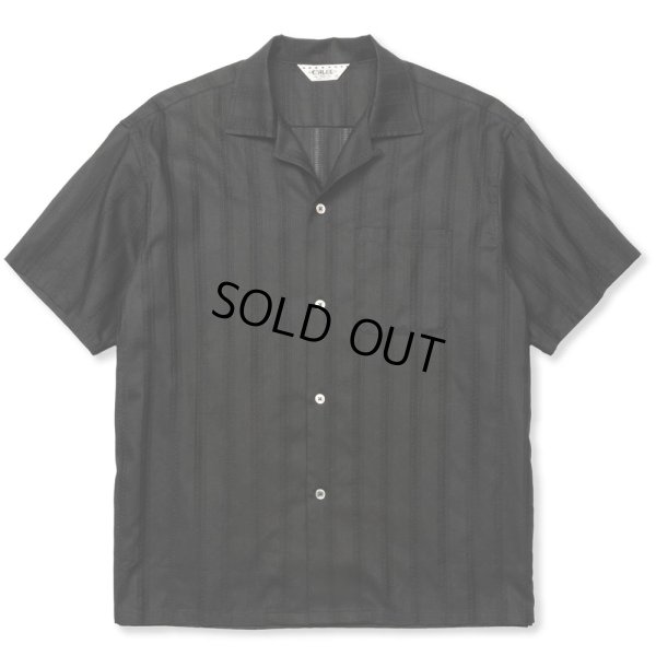 画像1: CALEE/VINTAGE TYPE LENO CLOTH OPEN COLLAR SH（BLACK）［オープンカラーシャツ-24春夏］
