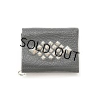 CALEE/STUDS LEATHER MULTI WALLET（BLACK）［スタッズレザーマルチウォレット-24春夏］