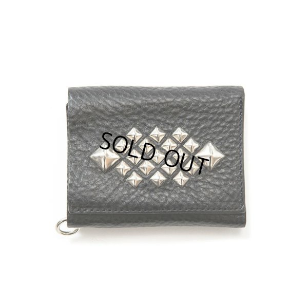 画像1: CALEE/STUDS LEATHER MULTI WALLET（BLACK）［スタッズレザーマルチウォレット-24春夏］
