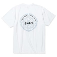 画像2: 【30%OFF】CALEE/STRETCH EMBLEM LOGO TEE ＜NATURALLY PAINT DESIGN＞（WHITE）［プリントT-24春夏］ (2)