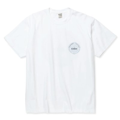 画像1: 【30%OFF】CALEE/STRETCH EMBLEM LOGO TEE ＜NATURALLY PAINT DESIGN＞（WHITE）［プリントT-24春夏］