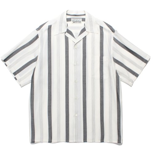 他の写真1: WACKO MARIA/STRIPED OPEN COLLAR SHIRT（WHITE）［ストライプオープンカラーシャツ-24春夏］