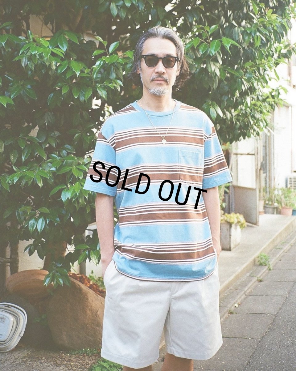 画像2: WACKO MARIA/STRIPED T-SHIRT（BLUE）［ストライプT-24春夏］ (2)