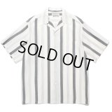 WACKO MARIA/STRIPED OPEN COLLAR SHIRT（WHITE）［ストライプオープンカラーシャツ-24春夏］