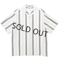WACKO MARIA/STRIPED OPEN COLLAR SHIRT（WHITE）［ストライプオープンカラーシャツ-24春夏］