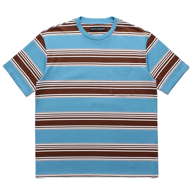 画像1: WACKO MARIA/STRIPED T-SHIRT（BLUE）［ストライプT-24春夏］
