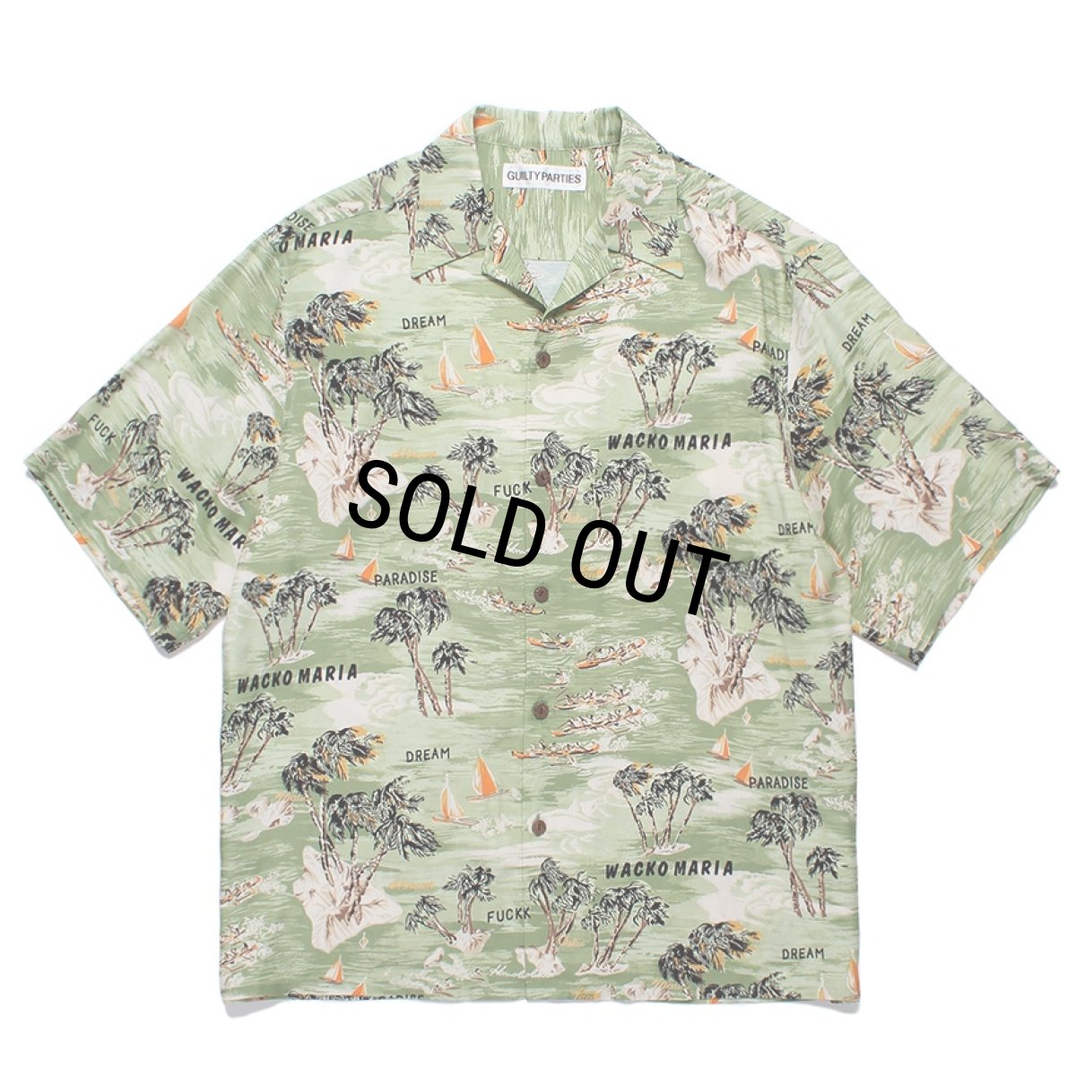 画像1: WACKO MARIA/HAWAIIAN SHIRT（GREEN）［ハワイアンシャツ-24春夏］ (1)