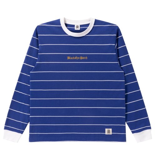 他の写真1: BlackEyePatch/OE LOGO EMBROIDERED STRIPED L/S TEE（BLUE）