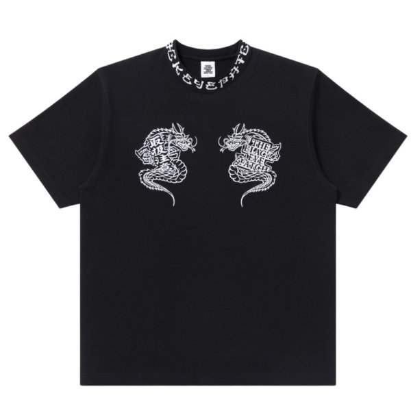画像1: BlackEyePatch/DRAGON KANJI RIBBED TEE（BLACK）