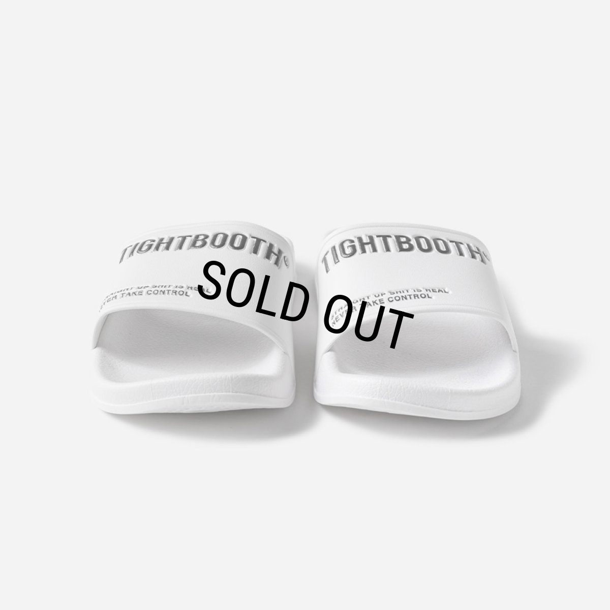画像2: TIGHTBOOTH/LABEL LOGO SLIDE SANDAL（White）［スライドサンダル-24春夏］ (2)