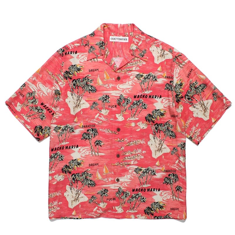 画像1: WACKO MARIA/HAWAIIAN SHIRT（RED）［ハワイアンシャツ-24春夏］