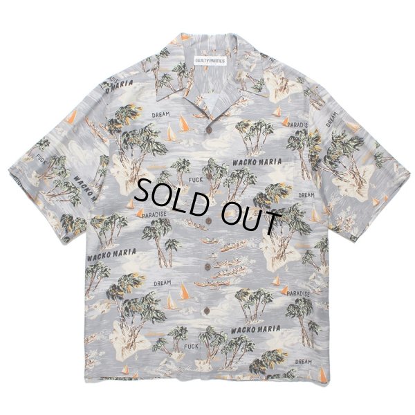 画像1: WACKO MARIA/HAWAIIAN SHIRT（GRAY）［ハワイアンシャツ-24春夏］