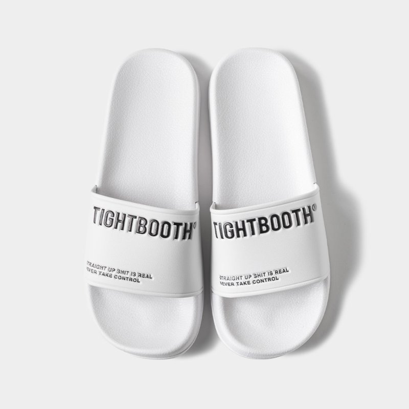 画像2: TIGHTBOOTH/LABEL LOGO SLIDE SANDAL（White）［スライドサンダル-24春夏］