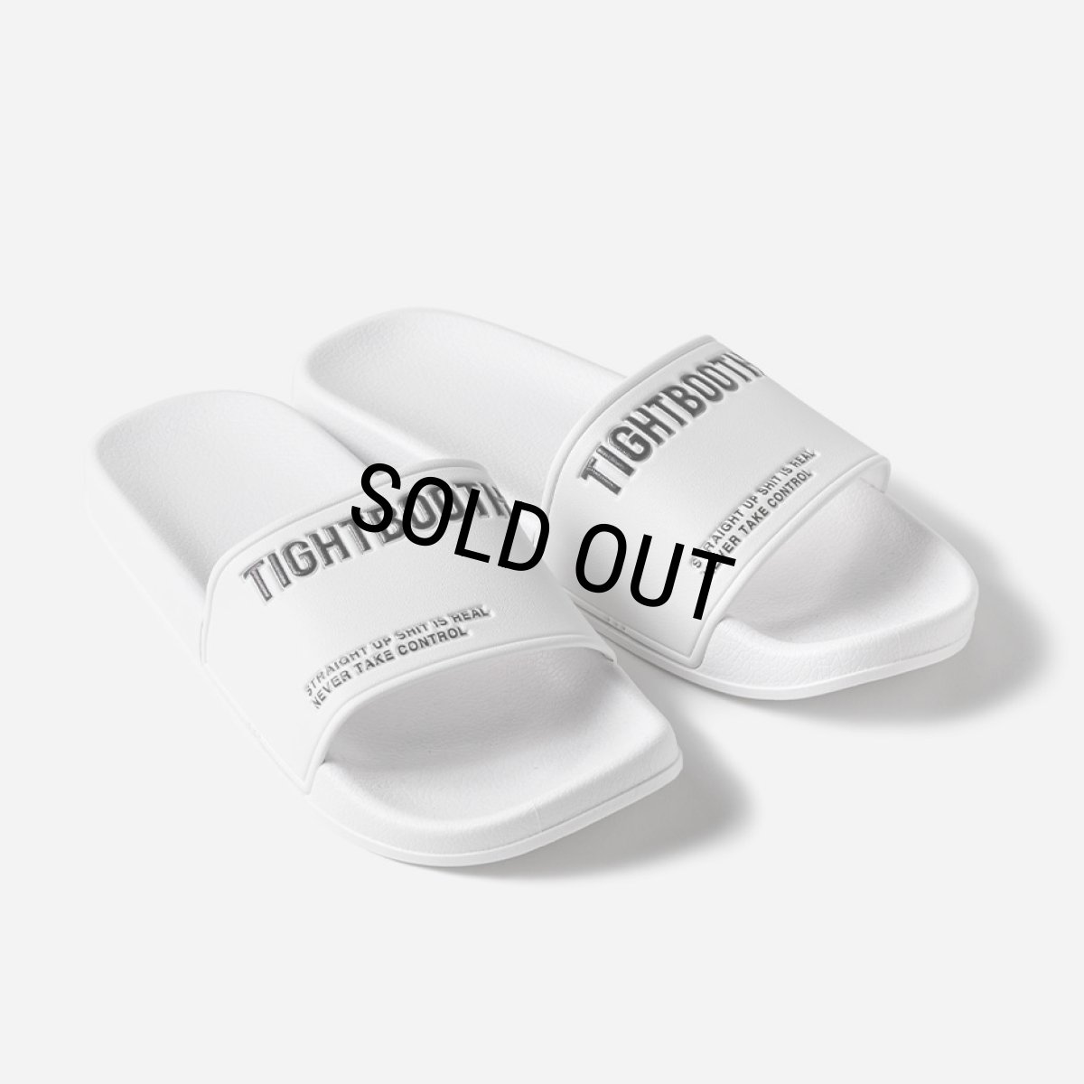画像1: TIGHTBOOTH/LABEL LOGO SLIDE SANDAL（White）［スライドサンダル-24春夏］ (1)