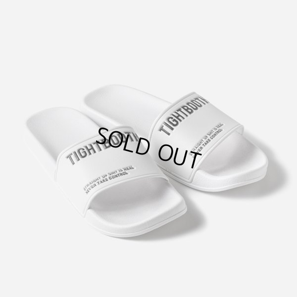 画像1: TIGHTBOOTH/LABEL LOGO SLIDE SANDAL（White）［スライドサンダル-24春夏］