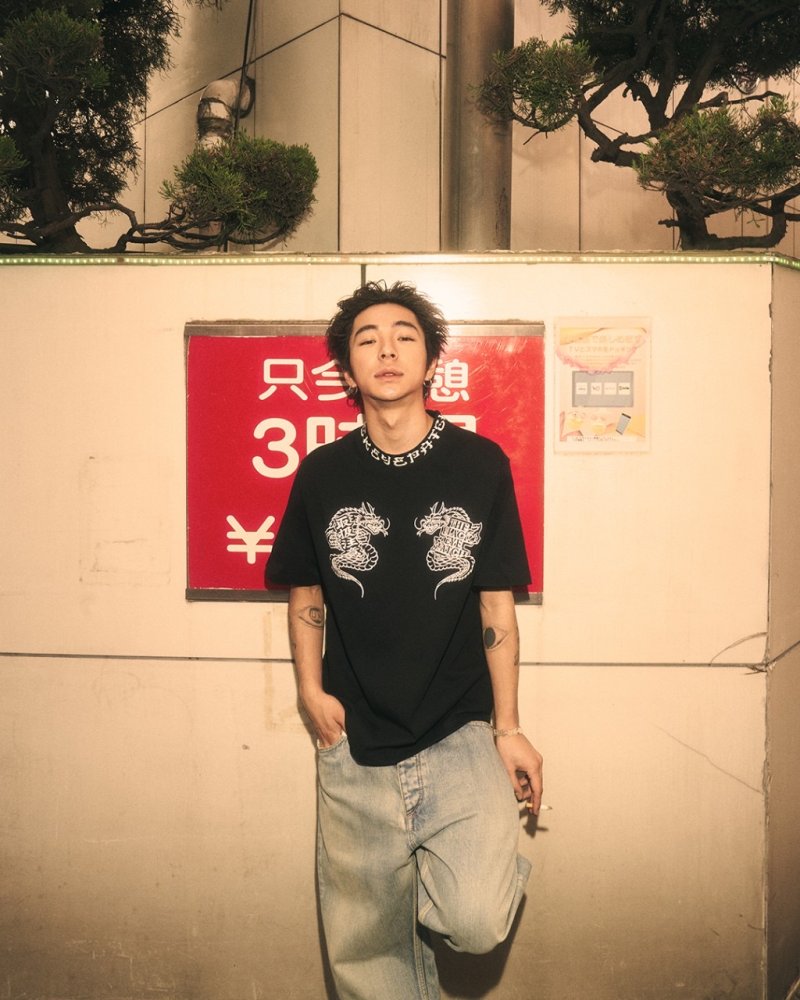 画像3: BlackEyePatch/DRAGON KANJI RIBBED TEE(BLACK)