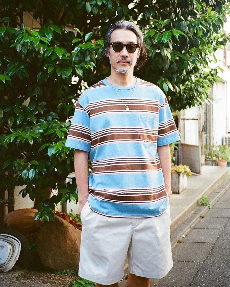 画像2: WACKO MARIA/STRIPED T-SHIRT（BLUE）［ストライプT-24春夏］