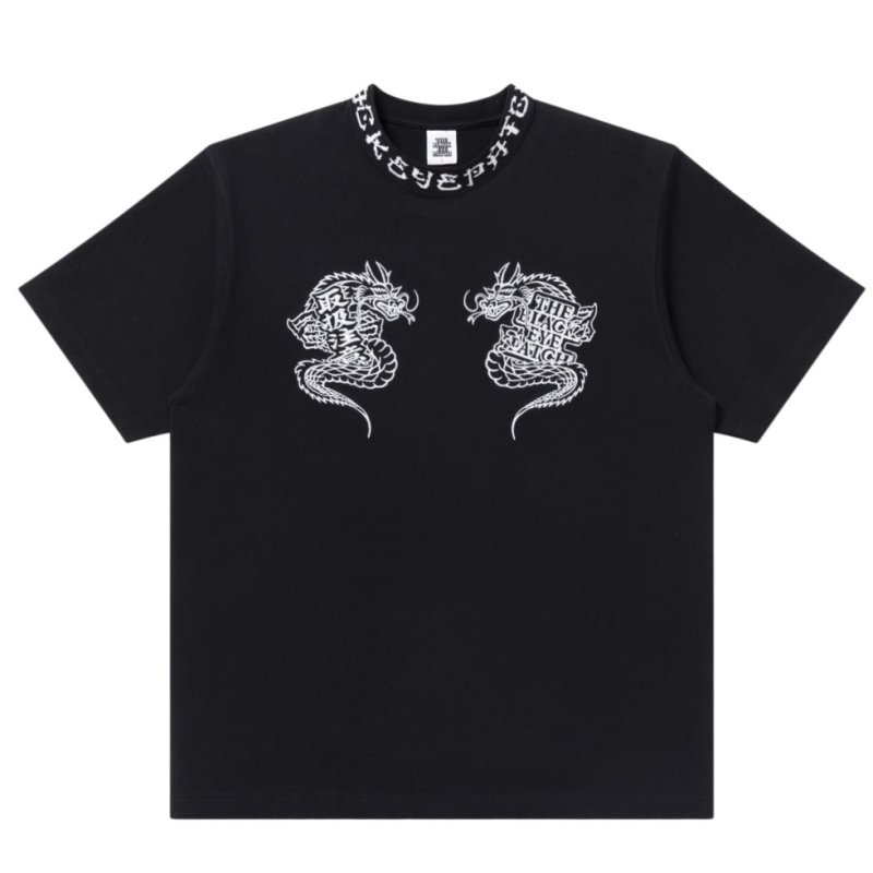 画像1: BlackEyePatch/DRAGON KANJI RIBBED TEE(BLACK)