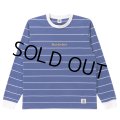 BlackEyePatch/OE LOGO EMBROIDERED STRIPED L/S TEE（BLUE）
